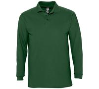 SOLS Mens Winter II Long Sleeve Pique Cotton Polo Shirt (Golf Green) - Multicolour - Size Medium