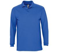 SOLS Mens Winter II Long Sleeve Pique Cotton Polo Shirt (Royal Blue) - Size X-Large