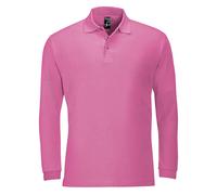 SOLS Mens Winter II Long Sleeve Pique Cotton Polo Shirt (Flash Pink) - Multicolour - Size Large