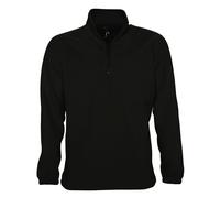 (M, Black) SOLS Ness Unisex Zip Neck Anti-Pill Fleece Top