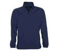 (L, Navy) SOLS Ness Unisex Zip Neck Anti-Pill Fleece Top
