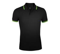 SOLS Pasadena Polo Shirt Colour Black/lime Size M