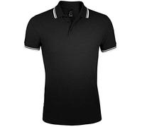 SOLS Pasadena Polo Shirt Colour Black/white Size M