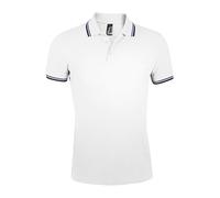 SOLS Pasadena Polo Shirt Colour White/navy Size L