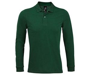 SOL'S Perfect Long Sleeve Piqué Polo Shirt Bottle Green L