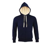 SOLS Mens Sherpa Unisex Zip-Up Hooded Sweatshirt / Hoodie (French Navy) - Size 2XL