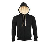 SOLS Mens Sherpa Unisex Zip-Up Hooded Sweatshirt / Hoodie (Black) - Size Small
