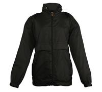 SOL'S Surf Windbreaker Jacket (Water Resistant & Windproof) in Black | Size: 10 Years SOL'S Black 10 Years