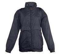 SOLS Childrens Unisex Kids Surf Windbreaker Jacket (Water Resistant And Windproof) (Navy) - Size 13Y