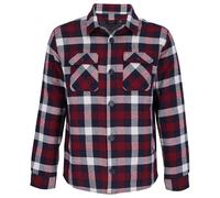 SOLS Unisex Adult Noah Flannel Padded Overshirt (Medium Burgundy) - Size X-Small