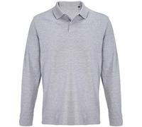 SOLS Unisex Adult Pacific Pique Long-Sleeved Polo Shirt (Grey Marl) - Size 4XL