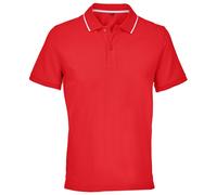SOLS Unisex Adult Palermo Polo Shirt (Bright Red/White) - Size X-Small