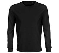 (L, Deep Black) SOLS Unisex Adult Pioneer Organic Cotton Long-Sleeved T-Shirt