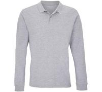 Planet Marl Pique Long-Sleeved Polo Shirt SOL'S Grey XXXL
