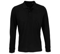 SOLS Unisex Adult Prime Pique Long-Sleeved Polo Shirt (Black) - Size 2XL