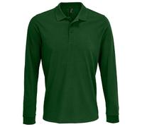 SOLS Mens Unisex Adult Prime Pique Long-Sleeved Polo Shirt (Bottle Green) - Size Medium