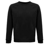 (L, Black) SOLS Unisex Adult Space Organic Raglan Sweatshirt