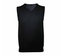 (2XL, Black) SOLS Unisex Gentlemen Sleeveless V Neck Sweater Vest