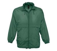 SOLS Unisex Surf Windbreaker Lightweight Jacket (Forest Green) Nylon - Size Small