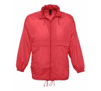 SOLS Unisex Surf Windbreaker Lightweight Jacket (Red) Nylon - Size Medium