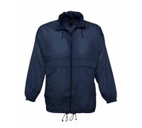 SOLS Unisex Surf Windbreaker Lightweight Jacket (Navy) Nylon - Size X-Large