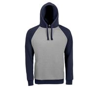 SOLS Unisex Seattle Contrast Raglan Hoodie (Grey Marl/French Navy) - Multicolour - Size X-Small