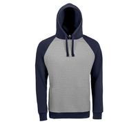 SOLS Unisex Seattle Contrast Raglan Hoodie (Grey Marl/French Navy) - Multicolour - Size Medium