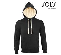 SOLS Unisex Zipped Hoodie Warm Sherpa Fur Lined Outdoor Fleece Jacket Sweatshirt
