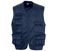 (L, Navy) SOLS Wild Unisex Full Zip Waistcoat Bodywarmer Jacket