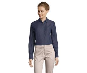 SOL'S Women's Barry Denim Shirt in Blue | Size: Medium SOL'S Blue M