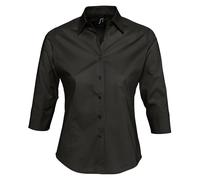 SOL'S Women's Effect 3 4 Sleeve Fitted Work Shirt in Black | Size: XS SOL'S Black XS