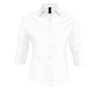 SOL'S Women's Effect 3 4 Sleeve Fitted Work Shirt in White | Size: Small SOL'S White S