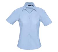 SOL'S Women's Elite Oxford Short-Sleeved Blouse in Blue | Size: 3XL SOL'S Blue 3XL