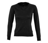 SOL'S Women's Galaxy V Neck Sweatshirt in Black | Size: XS SOL'S Black XS