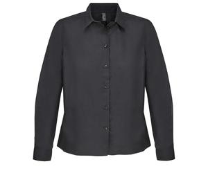SOLS Womens/Ladies Bailey Poplin Long-Sleeved Shirt (Black) - Size X-Small