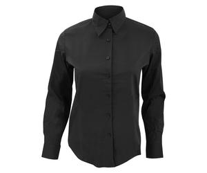 SOLS Womens/Ladies Eden Long Sleeve Fitted Work Shirt (Black) - Size Small