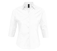 SOLS Womens/Ladies Effect 3/4 Sleeve Fitted Work Shirt (White) - Size Small