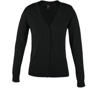 SOLS Womens/Ladies Golden V Neck Cardigan (Black) - Size Medium