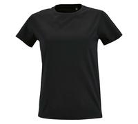 SOLS Womens/Ladies Imperial Fit Short Sleeve T-ShirtXXL Deep Black PC2907