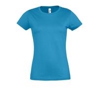 SOLS Womens/Ladies Imperial Heavy Short Sleeve T-Shirt (Aqua) - Blue - Size Medium