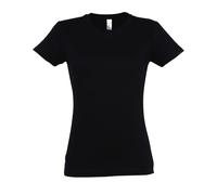 SOLS Womens/Ladies Imperial Heavy Short Sleeve T-Shirt (Deep Black) Cotton - Size Medium