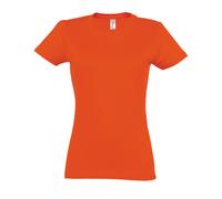 SOLS Womens/Ladies Imperial Heavy Short Sleeve T-Shirt (Orange) Cotton - Size Small
