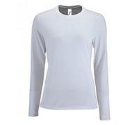 SOLS Womens/Ladies Imperial Long Sleeve T-Shirt (White) - Size Medium