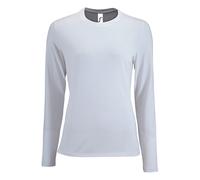 SOLS Womens/Ladies Imperial Long Sleeve T-Shirt (White) - Size Medium