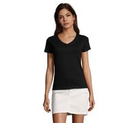 SOLS Womens/Ladies Imperial V Neck T-Shirt (Deep Black) - Size Large