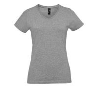 SOLS Womens/Ladies Imperial V Neck T-Shirt (Grey Marl) - Size Medium