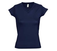 SOLS Womens/Ladies Moon V Neck Short Sleeve T-Shirt (French Navy) - Navy/Blue Cotton - Size Large