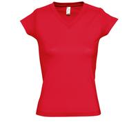 SOLS Womens/Ladies Moon V Neck Short Sleeve T-Shirt (Red) Cotton - Size 3XL