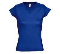 SOLS Womens/Ladies Moon V Neck Short Sleeve T-Shirt (Royal Blue) Cotton - Size X-Large