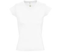 SOLS Womens/Ladies Moon V Neck Short Sleeve T-Shirt (White) Cotton - Size Medium